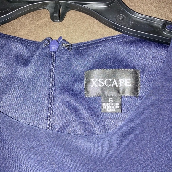 Xscape Floral Jewel Neck Fit and Flare Gown - Picture 4 of 8